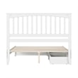 Everett Queen Wood Platform Bed with Panel Footboard & Storage Drawers in White