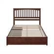 Everett Queen Wood Platform Bed with Panel Footboard & Storage Drawers in Walnut