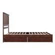 Everett Queen Wood Platform Bed with Panel Footboard & Storage Drawers in Walnut