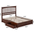 Everett Queen Wood Platform Bed with Panel Footboard & Storage Drawers in Walnut