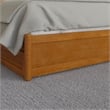 Everett Queen Wood Platform Bed with Panel Footboard & Drawers in Light Toffee