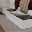 Everett King Wood Platform Bed with Panel Footboard and Storage Drawers in White
