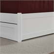 Everett King Wood Platform Bed with Panel Footboard and Storage Drawers in White