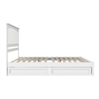 Everett King Wood Platform Bed with Panel Footboard and Storage Drawers in White