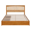 Everett King Wood Platform Bed with Panel Footboard & Drawers in Light Toffee