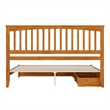 Everett King Wood Platform Bed with Panel Footboard & Drawers in Light Toffee
