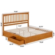Everett King Wood Platform Bed with Panel Footboard & Drawers in Light Toffee