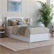Everett Twin XL Wood Platform Bed with Panel Footboard &  Trundle in White