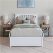 Everett Twin XL Wood Platform Bed with Panel Footboard &  Trundle in White