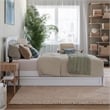 Everett Twin XL Wood Platform Bed with Panel Footboard &  Trundle in White
