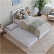 Everett Twin XL Wood Platform Bed with Panel Footboard &  Trundle in White