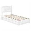 Everett Twin XL Wood Platform Bed with Panel Footboard &  Trundle in White