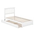 Everett Twin XL Wood Platform Bed with Panel Footboard &  Trundle in White