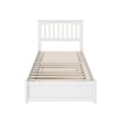 Everett Twin XL Wood Platform Bed with Panel Footboard &  Trundle in White