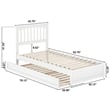 Everett Twin XL Wood Platform Bed with Panel Footboard &  Trundle in White