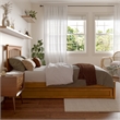 Everett Twin XL Platform Bed with Panel Footboard & TXL Trundle in Light Toffee