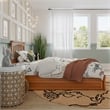 Everett Twin Platform Bed with Panel Footboard & Twin Trundle in Light Toffee