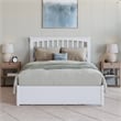 Everett Full Wood Platform Bed with Panel Footboard and Twin Trundle in White