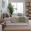Everett Full Wood Platform Bed with Panel Footboard and Twin Trundle in White