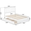 Everett Full Wood Platform Bed with Panel Footboard and Twin Trundle in White