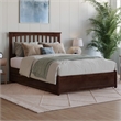 Everett Full Wood Platform Bed with Panel Footboard and Twin Trundle in Walnut