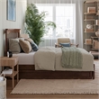 Everett Full Wood Platform Bed with Panel Footboard and Twin Trundle in Walnut