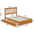 Everett Full Platform Bed with Panel Footboard & Twin Trundle in Light Toffee