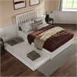 Everett Queen Wood Platform Bed with Panel Footboard & Twin XL Trundle in White