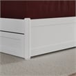 Everett Queen Wood Platform Bed with Panel Footboard & Twin XL Trundle in White