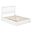 Everett Queen Wood Platform Bed with Panel Footboard & Twin XL Trundle in White