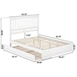 Everett Queen Wood Platform Bed with Panel Footboard & Twin XL Trundle in White