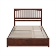 Everett Queen Wood Platform Bed with Panel Footboard & Twin XL Trundle in Walnut