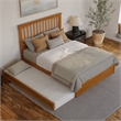 Everett Queen Platform Bed with Panel Footboard & TXL Trundle in Light Toffee