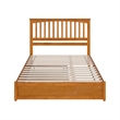 Everett Queen Platform Bed with Panel Footboard & TXL Trundle in Light Toffee