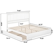 Everett King Wood Platform Bed with Panel Footboard and Twin XL Trundle in White