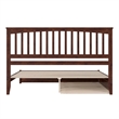 Everett King Wood Platform Bed with Panel Footboard & Twin XL Trundle in Walnut