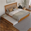 Everett King Platform Bed with Panel Footboard & TXL Trundle in Light Toffee