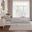 Roslyn Twin XL Platform Bed with Panel Footboard & 2 Storage Drawers in White