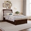 Roslyn Twin XL Platform Bed with Panel Footboard & 2 Storage Drawers in Walnut