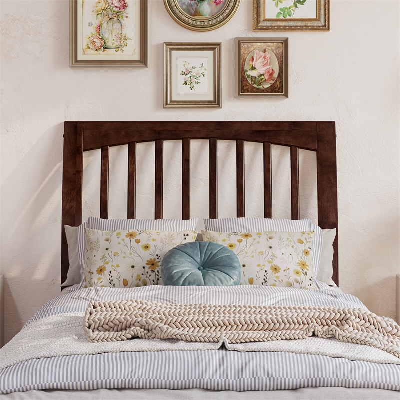 Roslyn Twin XL Platform Bed with Panel Footboard & 2 Storage Drawers in Walnut