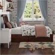 Roslyn Twin Platform Bed with Panel Footboard & 2 Storage Drawers in Walnut