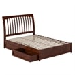 Roslyn Full Platform Bed with Panel Footboard & 2 Storage Drawers in Walnut