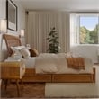 Roslyn Full Platform Bed w Panel Footboard & 2 Storage Drawers in Light Toffee