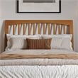 Roslyn Full Platform Bed w Panel Footboard & 2 Storage Drawers in Light Toffee