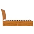 Roslyn Full Platform Bed w Panel Footboard & 2 Storage Drawers in Light Toffee