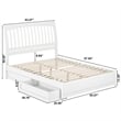 Roslyn Queen Platform Bed with Panel Footboard & 2 Storage Drawers in White