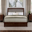 Roslyn Queen Platform Bed with Panel Footboard & 2 Storage Drawers in Walnut
