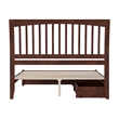 Roslyn Queen Platform Bed with Panel Footboard & 2 Storage Drawers in Walnut