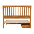 Roslyn Queen Platform Bed w Panel Footboard & 2 Storage Drawers in Light Toffee