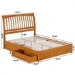 Roslyn Queen Platform Bed w Panel Footboard & 2 Storage Drawers in Light Toffee